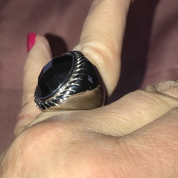 Large Faceted Hematite Stone size 9 Stainless Steel Setting - Picture 4 of 6